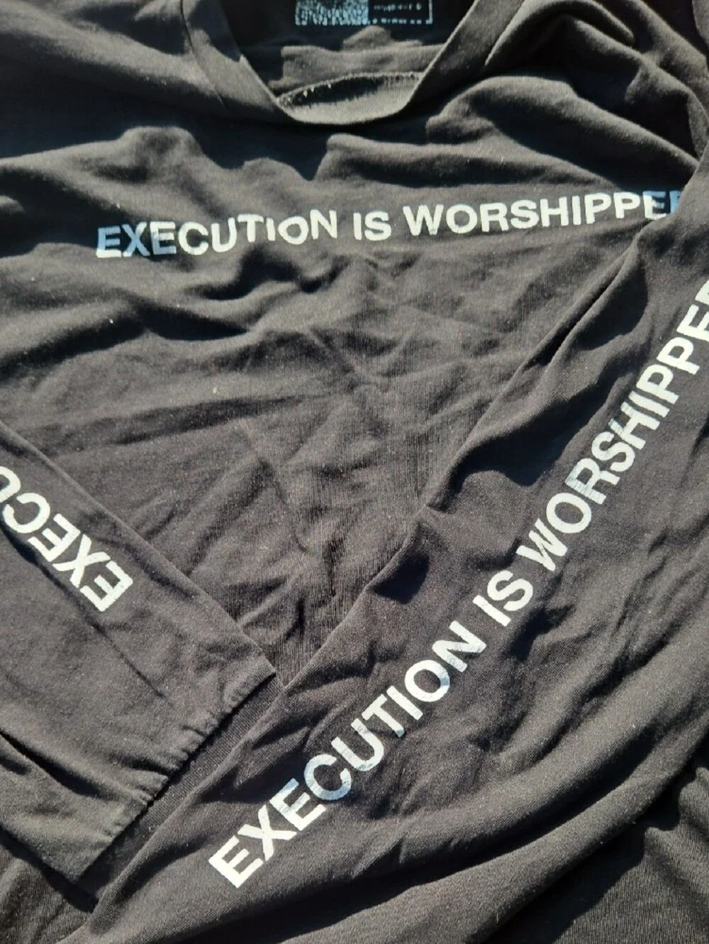 Jordan Black Long-Sleeve Graphic Tee with White Text